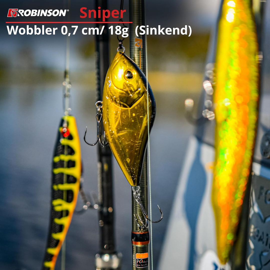 Robinson Angelköder für grosse Raubfische - Jerkbait Wobbler, Spinning und Trolling geeignet, DREI T