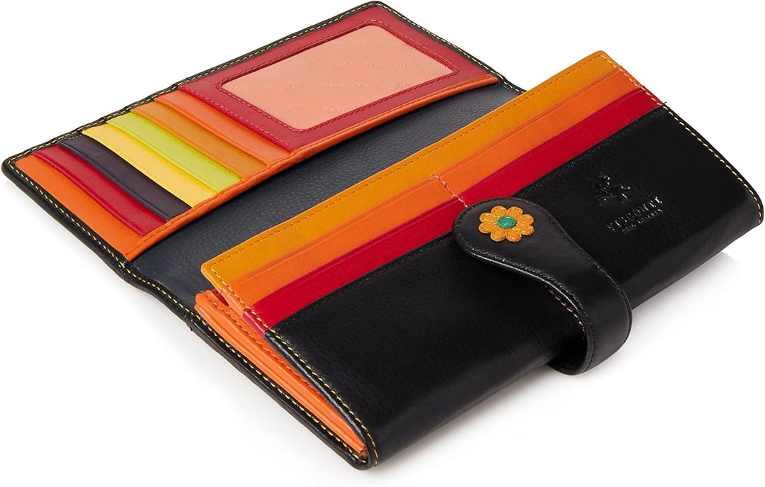 VISCONTI ® Geldbeutel Damen Leder RFID Schutz Portemonnaie Damen Geldbörse Bifold Mehrfarbig Portmon