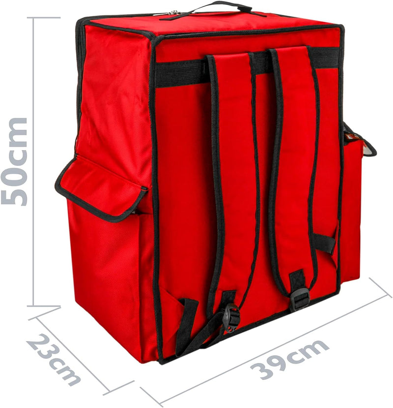 CityBAG - Isothermer Rucksack 39 x 50 x 25 cm rot für Grillabende und Lieferung von Lebensmittelbest