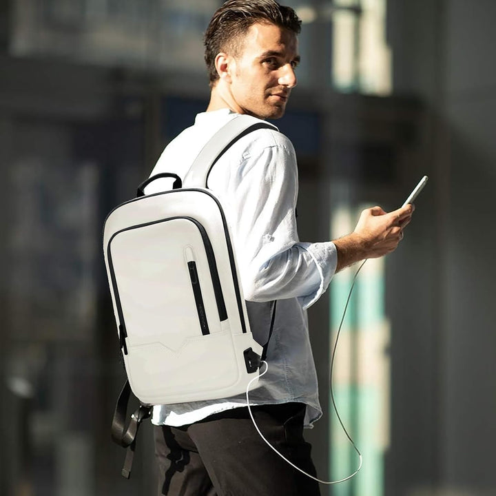 Laptop Rucksack Herren Leicht Business Backpack mit USB-Anschluss Wasserdichter Rucksack Herren Schu