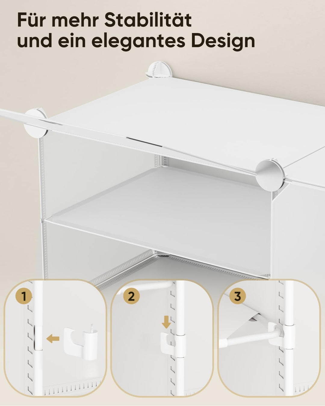 Sekey Schuhschrank 6 Fächer aus PP – Selbstaufbau mit Hammer – Grosses Schuhregal für Familie (84x31