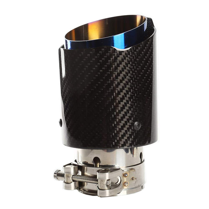 54mm Auspuffspitzen Auspuff Edelstahl und Glänzende Kohlefaser Auto Auspuff Endrohr, Einlass 2,1" Au