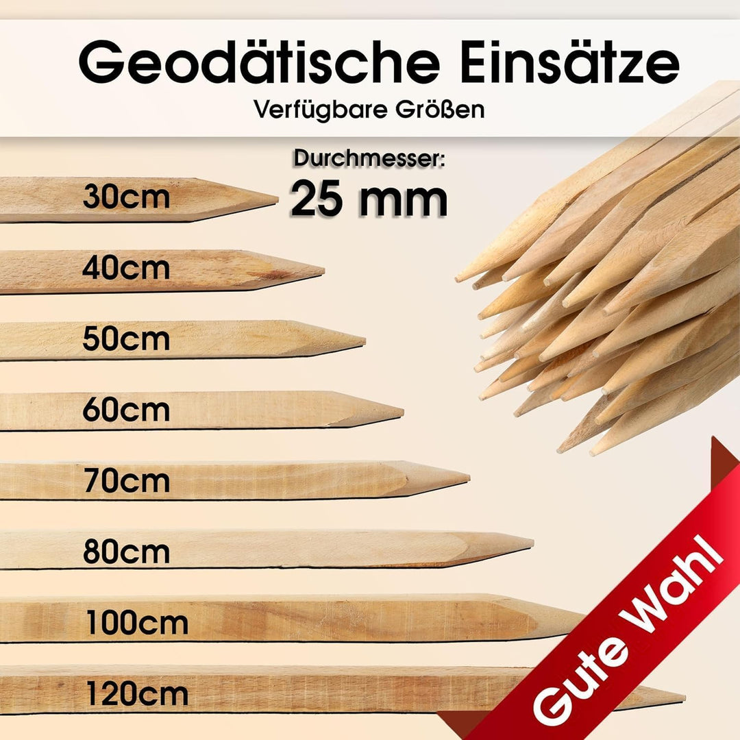 Buchenholz Holzpflöcke &amp; Holzpfähle Quadratisch 25 Stück - Längen 30 cm - Ideal für Zaunpfosten, Zau