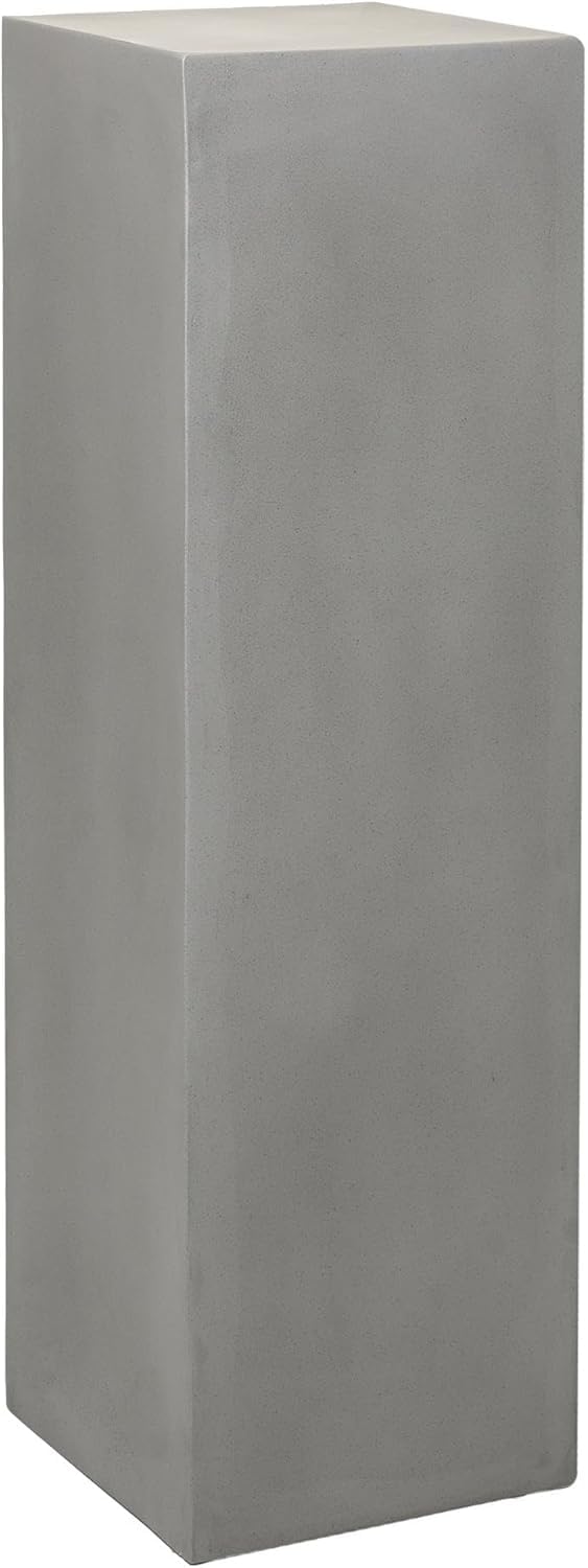 VIVANNO Podest Deko-Säule Stele Blumenständer Fiberglas Betonoptik Grau 30x30x100 30x30x100 cm Beton