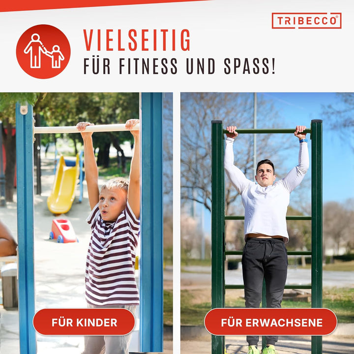 TRIBECCO® Reckstange Turnstange Gymnastikstange Metallstange, 115 cm Grün