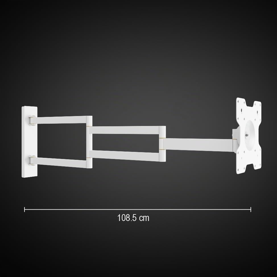 Axis XL 108,5cm TV Wandhalterung schwenken neigen rotieren, TV bis 25kg, VESA 200x200 weiss 108,5 cm