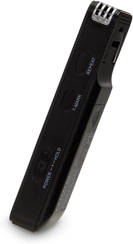 AIWA DVR-A600 Digitales Diktiergerät mit Stereo-Mikrofon und integriertem 16 GB Speicher, Schwarz