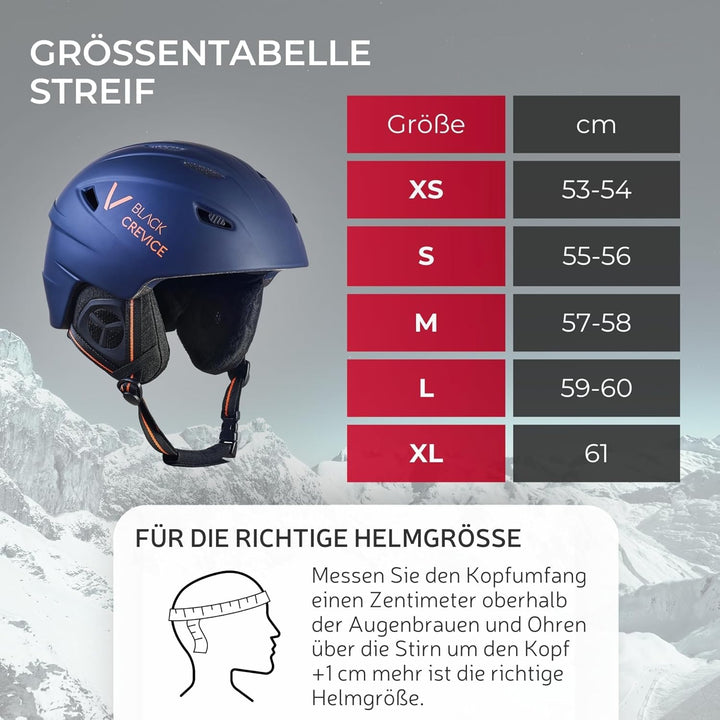 Black Crevice Skihelm Streif I Stossfester Skihelm in sportlichem Design I Skihelm Herren &amp; Damen I