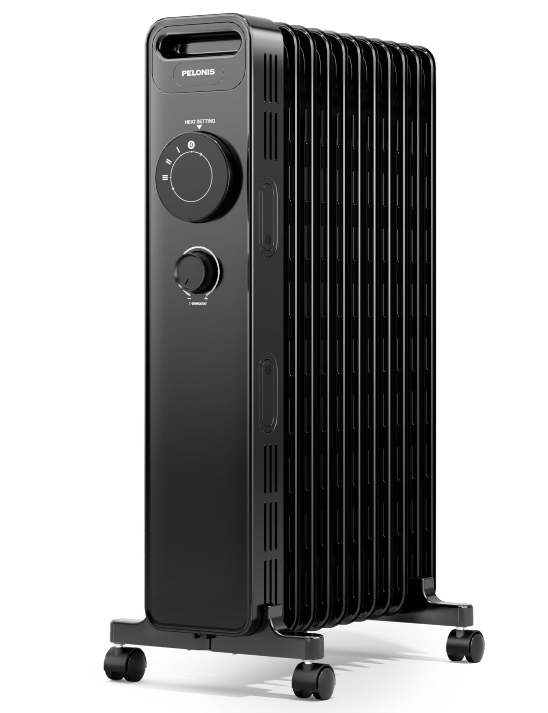 PELONIS Ölgefüllter Heizkörper mit einstellbarem Thermostat, Elektrischer Heizkörper mit 3 Wärmestuf