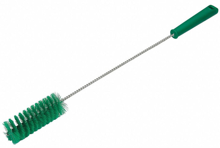 Vikan Rohrbürste, 50 cm lange Flaschenbürste mit Stiel, 40 mm Durchmesser, grün, Borstenhärte medium