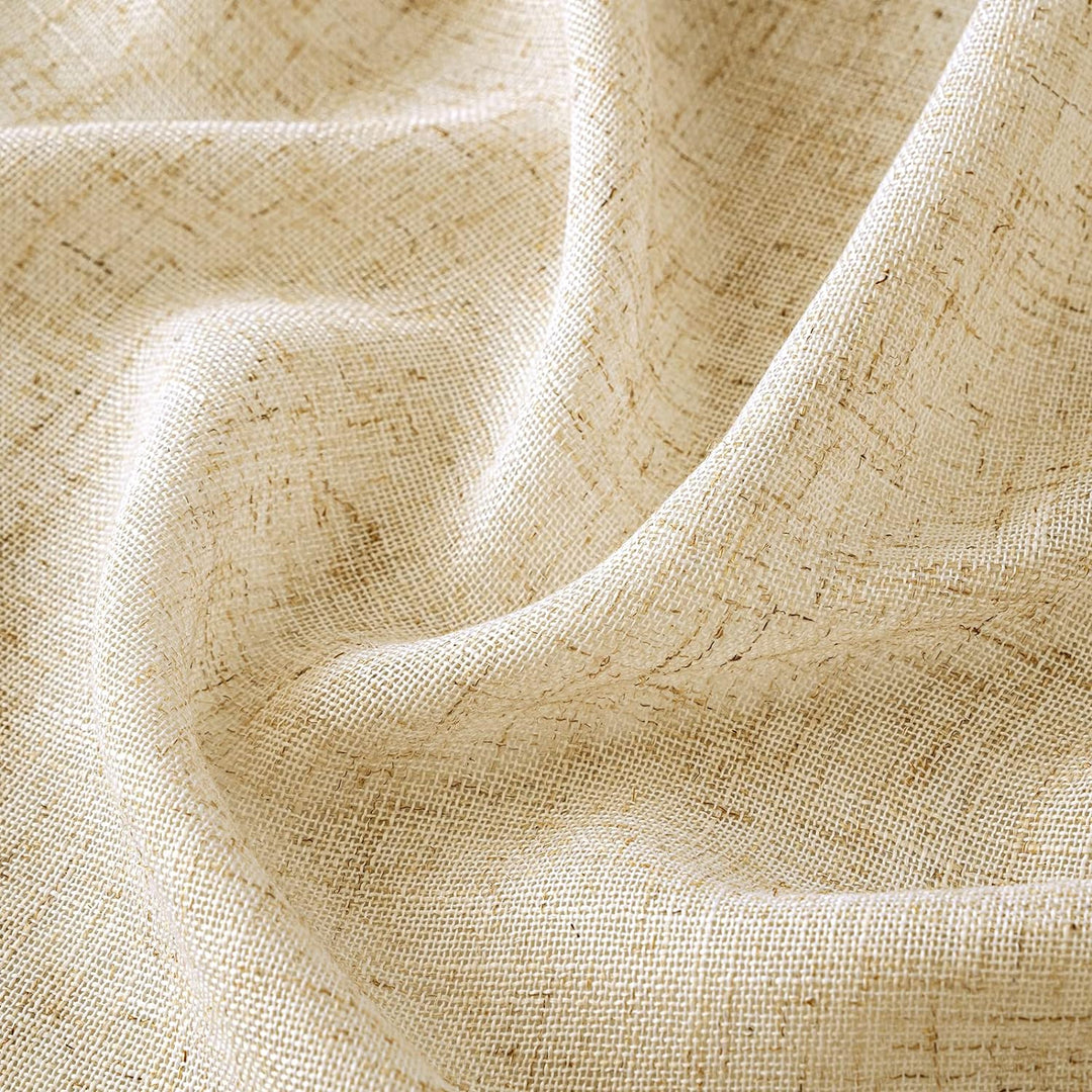 EMEMA Gardinen Vorhänge Leinenvorhang mit Ösen Voile Vorhang Leinenoptik Modern Halbtransparent für