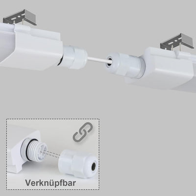 CBJKTX LED Feuchtraumleuchte 120CM mit Bewegungsmelder Deckenlampe - 36W Werkstattlampe IP65 Wasserf