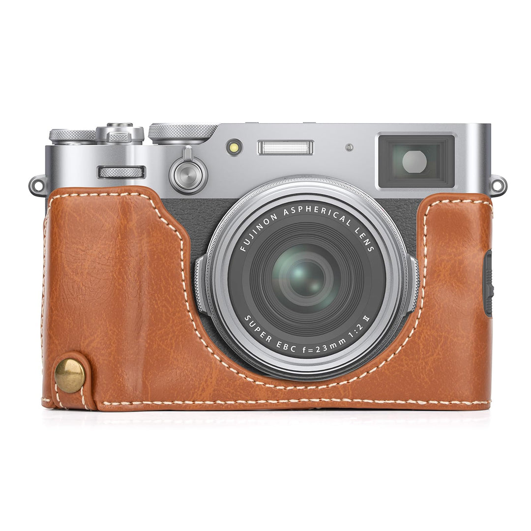 MUZIRI KINOKOO PU Leder Tasche für Fuji X100VI, schützende Halbhülle, kompatibel mit Fujifilm X100VI