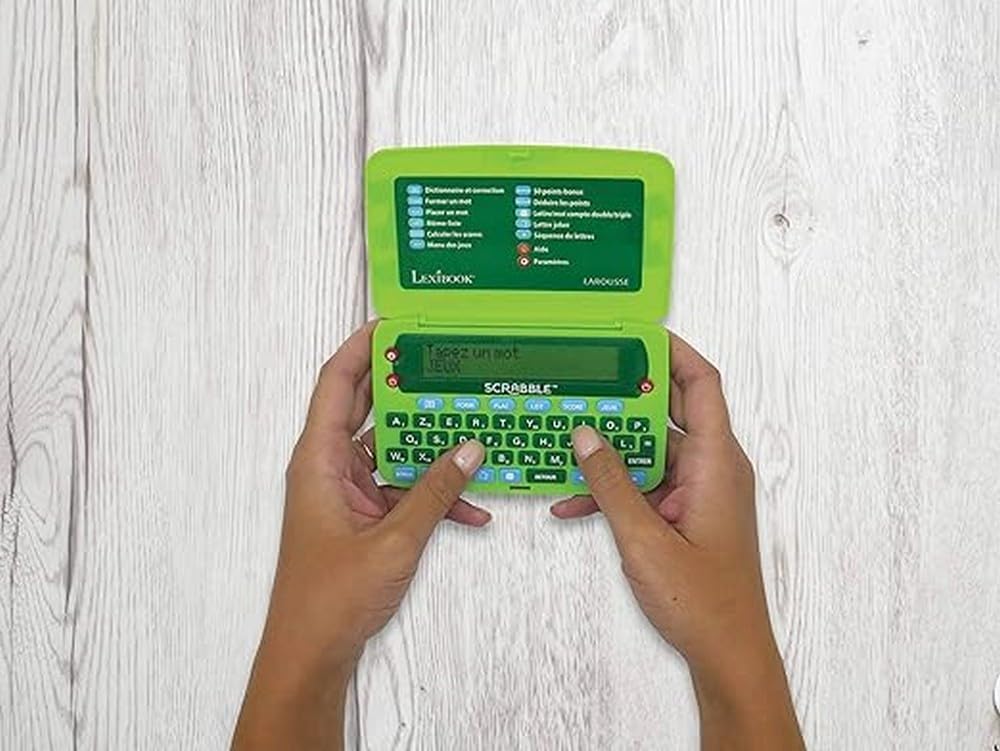 Lexibook -SCR8FR Scrabble ODS8 Electronic Dictionary Larousse FISF Ergonomic Format Large Buttons Ar