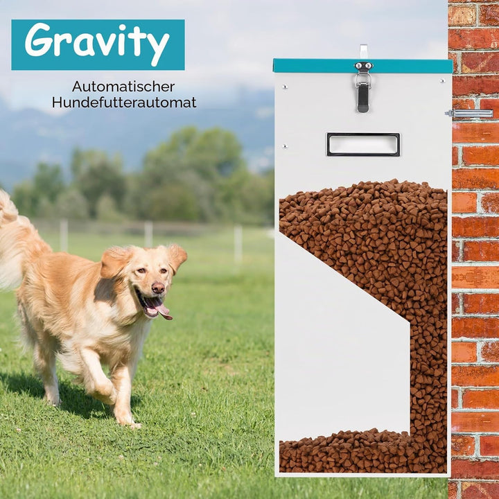 Automatische Schwerkraft-Hundefütterung für 2 Hunde - Keine Montage erforderlich, 46Lbs Kapazität, v