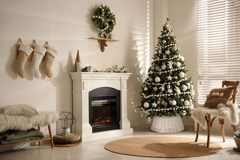 KOTARBAU® Weihnachtsbaum Rock aus Weide Ø 60 cm Gebleicht Christbaumständer aus Rattan Natur Weihnac