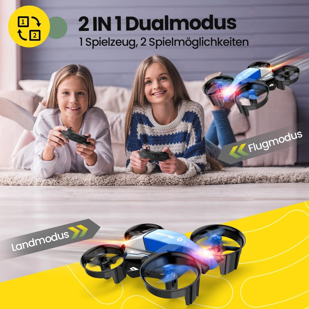 Holy Stone HS210F Mini Drohne für Kinder, 2 in 1 RC Quadrocopter mit Landmodus and Flugmodus, One Ke