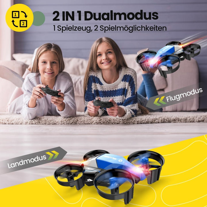 Holy Stone HS210F Mini Drohne für Kinder, 2 in 1 RC Quadrocopter mit Landmodus and Flugmodus, One Ke