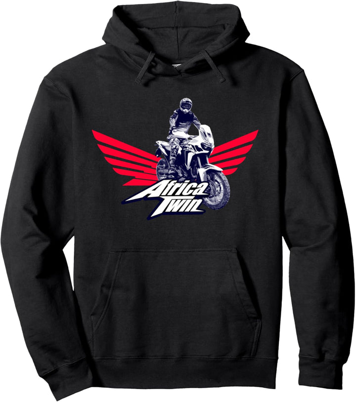 Africa Touring Twin Motorrad Streifen-Logo Pullover Hoodie
