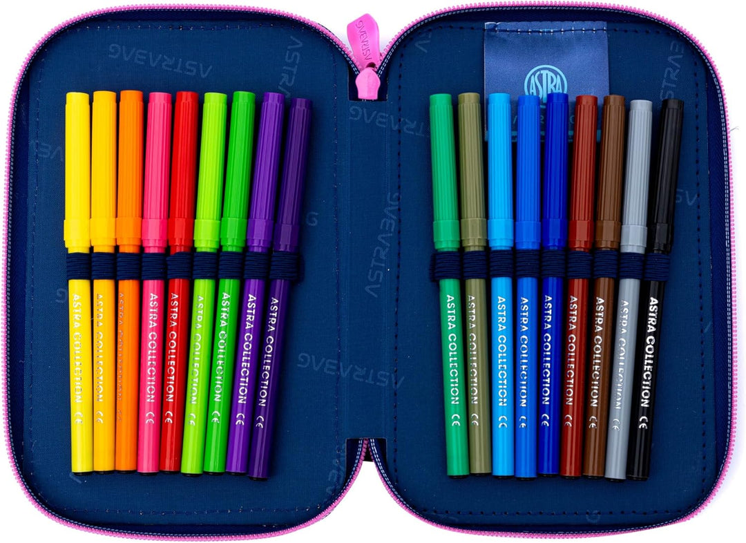 Goldkids - Federmäppchen 3 Fächer - Mäppchen für Mädchen und Jungen - Federmappe 3-Fach Federtasche