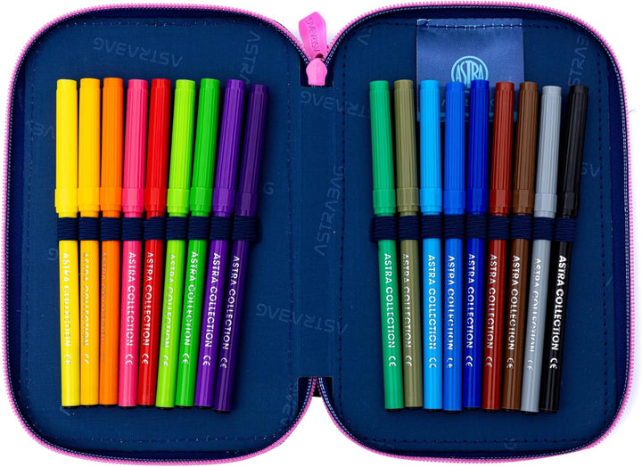 Goldkids - Federmäppchen 3 Fächer - Mäppchen für Mädchen und Jungen - Federmappe 3-Fach Federtasche