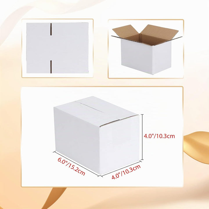 EYMPEU 40 Stück 15,3x10,2x10,2cm Weisse Versandkarton, Kartons für kleine Gegenstände, Spielzeug, Sc