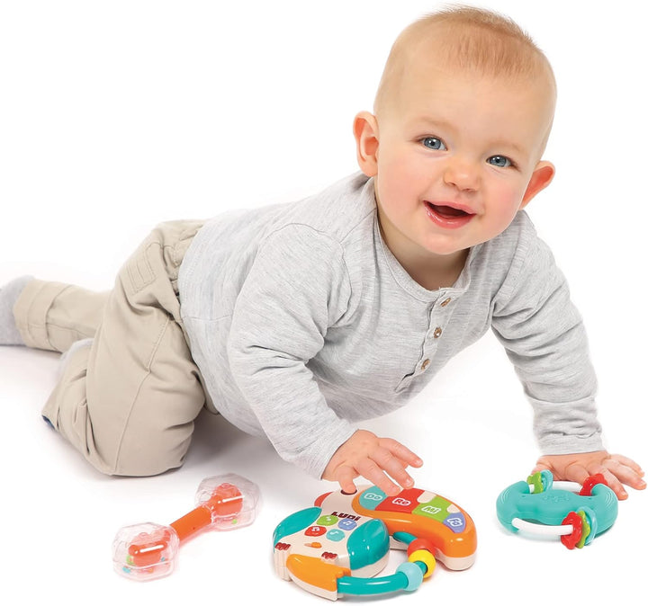 LUDI Musik-Set — Spielzeug zum Erwachen des Babys — ab 3 Monaten — fördert Feinmotorik, Entdeckungsr