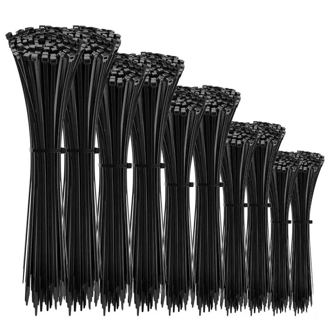 400 Stück Kabelbinder Schwarz Set,Tesmax Kabelbinder UV Beständig,wiederverschliessbar Nylon Super H