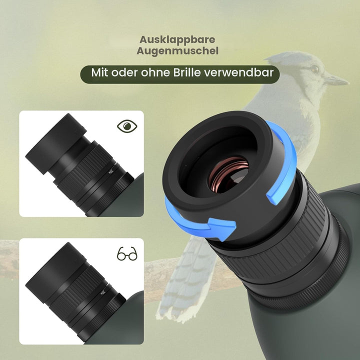 Svbony SV28 25-75x100mm Spektiv mit Stativ, Grosses Sichtfeld, Helle und Klare Bilder, HD BAK4 Porro