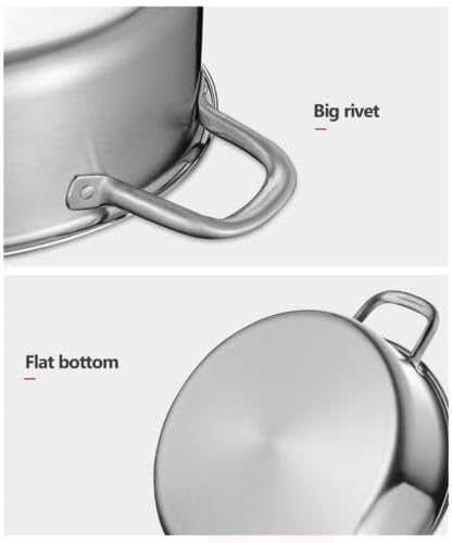 Hot Pot Herd 32 cm Fondue Topf mit Trennwand und Deckel, Shabu Shabu aus Edelstahl in Lebensmittelqu