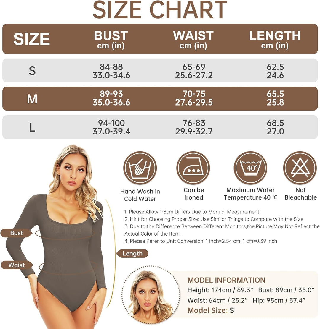Svanco Body Damen Langarm Bodysuit Bauchweg Formende Shaping Body Shaper für Frauen Elegant Slimming