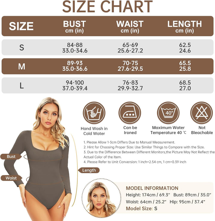 Svanco Body Damen Langarm Bodysuit Bauchweg Formende Shaping Body Shaper für Frauen Elegant Slimming