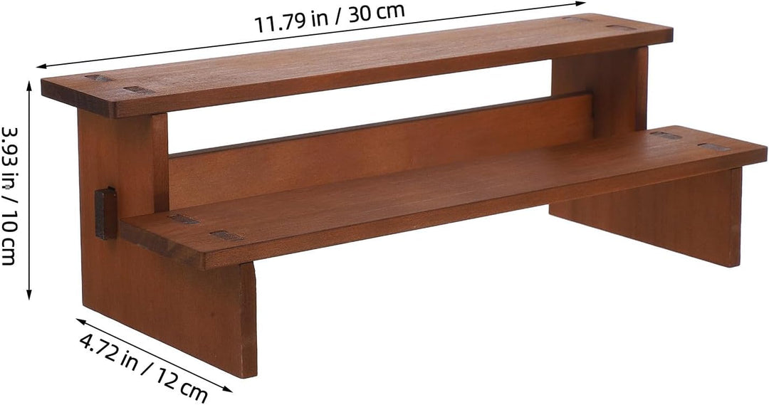 GALPADA Vintage mit Doppellagigem Design Holz Präsentationsständer stabiler Tortenständer für Cupcak