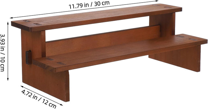 GALPADA Vintage mit Doppellagigem Design Holz Präsentationsständer stabiler Tortenständer für Cupcak