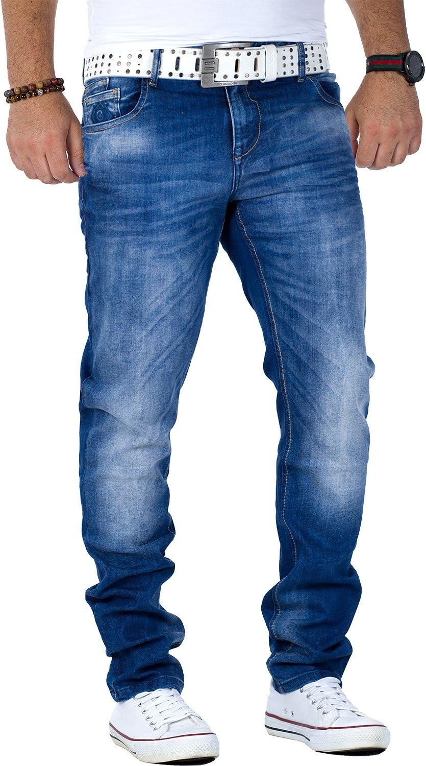 Cipo & Baxx Herren Jeans – Stilvolle Männer Jeans mit 5-Pocket-Design | Kontrastnähten & verzierten