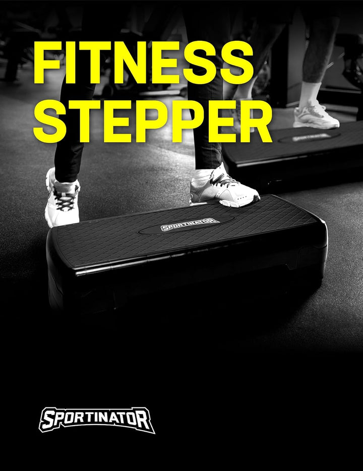 SPORTINATOR® Fitness Stepper höhenverstellbarer von 10 bis 15 cm, kompaktes Design aus Kunststoff mi