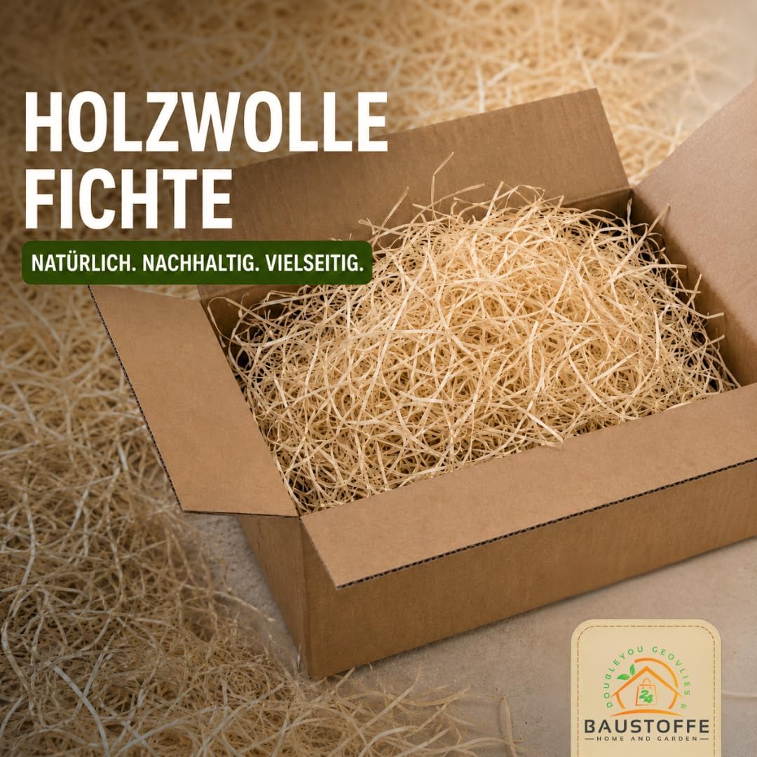 20 Kilogramm (Kg) Holzwolle | Natur | Erdbeerholzwolle | In Deutschland hergestellt | Ideal als Füll