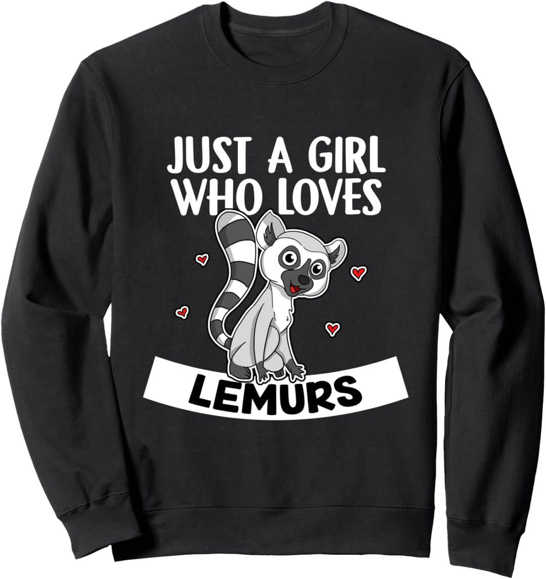 Just A Girl Who Loves Lemurs Lustiges Lemur Lemuren Kostüm Sweatshirt