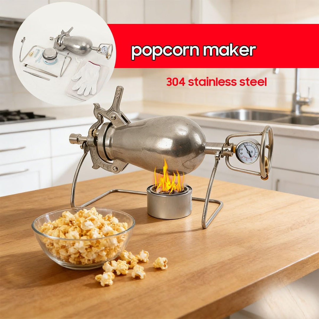 Hand-Popcornmaschine, Chinesischer Traditioneller Popcorn-Maker | 720ML Grosses Volumen, Mini-Popcor