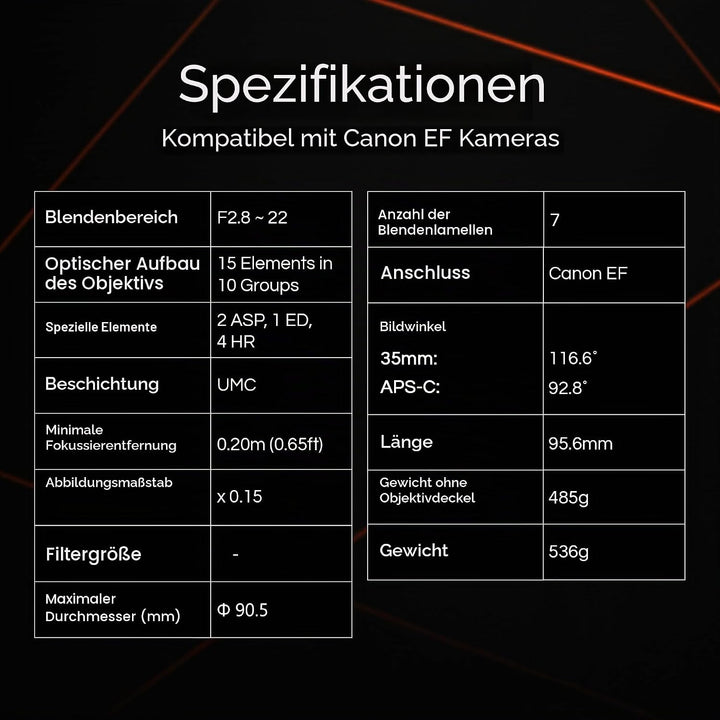 Samyang 14 mm F2.8 AF Weitwinkel, Autofokus-Objektiv für Canon EF
