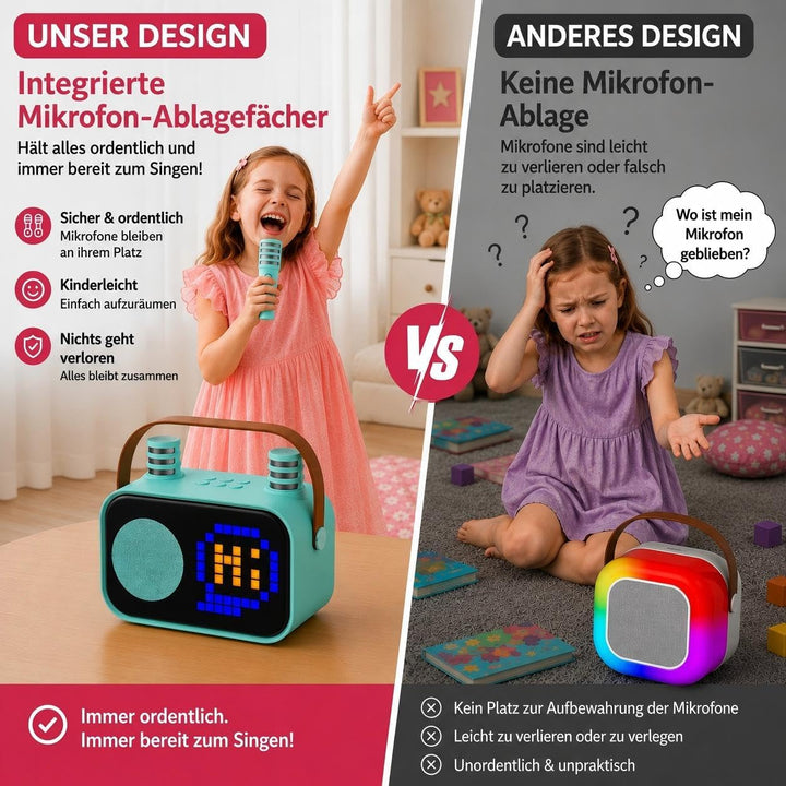 JYX Karaoke Anlage mit 2 Mikrofonen, Karaoke Maschine Kinder mit Professionellem Begleitmodus, Bluet