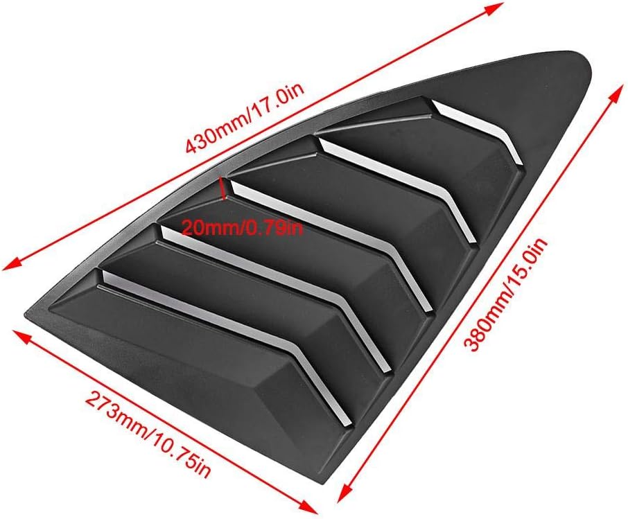 KIMISS Seitenfenster Luftschlitze, 2 Stück ABS Heckscheiben Luftschlitze Spoiler Panel Fit für 86 GT