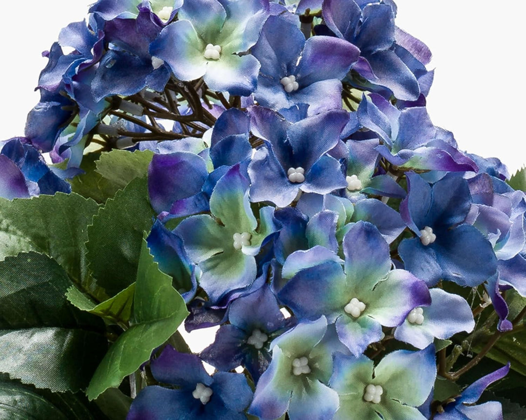 artplants.de Kunstblume Hortensie LAIDA im Terracottatopf, blau, 35cm - Kunsthortensie