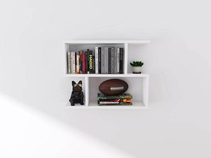 KUBUTKU Dekorativ Wandregal mit 2 Böden 70x55x18 Design Skandinavischer Modern für Wohnzimmer Küche