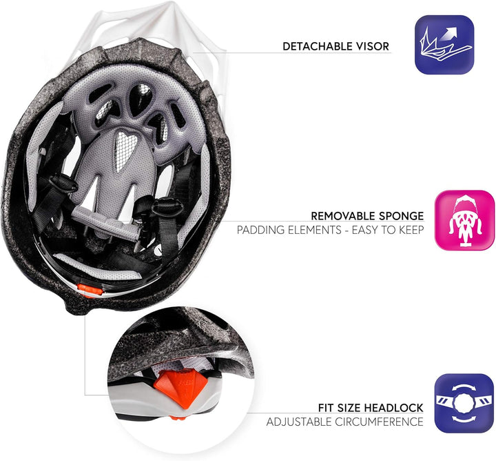 meteor® Urban Fahrradhelm Herren Damen Kinder-Helm MTB rollerhelm mädchen kinderfahrradhelm für Down