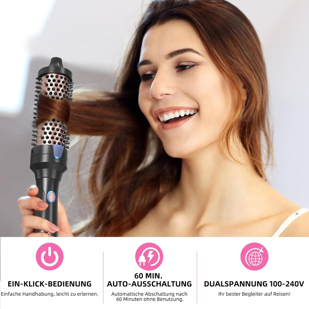 K&K Thermobürste Keratin Thermal Brush Protect Beheiztes Fass Heisse Haarbürste Ionisch Glatt Schein