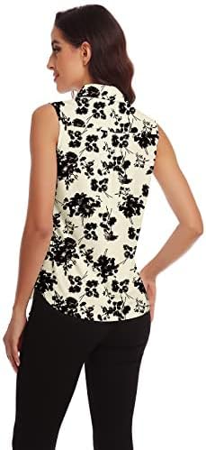Soneven Bluse Damen Elegant Sport Tank Top mit Kragen Damen Ärmellos Poloshirt Golf Polo Sommer Ober