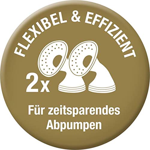 NUK Nature Sense Elektrische Doppelmilchpumpe | mit Akku, LCD-Display 2x 150 ml Muttermilchbehälter,