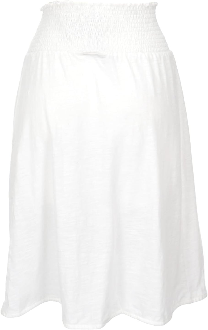 GURU SHOP Rock aus Bio-Baumwolle, Yogarock im Wickellook, Tanzrock, Damen, 40 Weiß