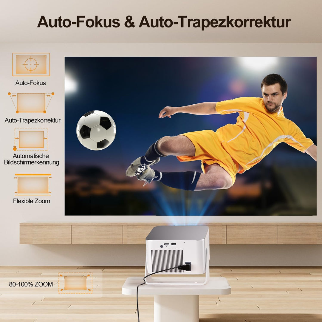 Magcubic Mini Beamer 4K & 8K 1080P Unterstützt, Projektor Tragbarer mit Android 14 WiFi 6 Bluetooth